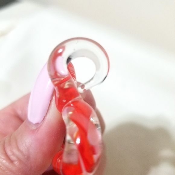 Orange heart shaped glass pendant - Picture 3 of 3